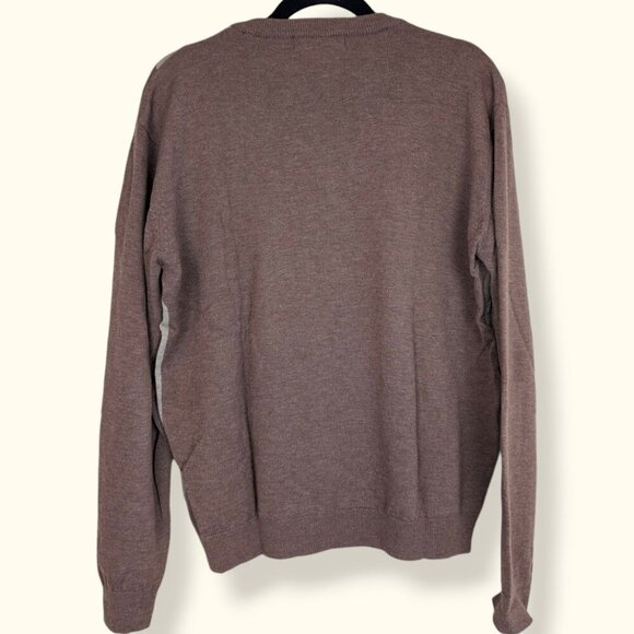 Bugatchi Wool/Silk Brown Argyle Sweater - Picture 5 of 7